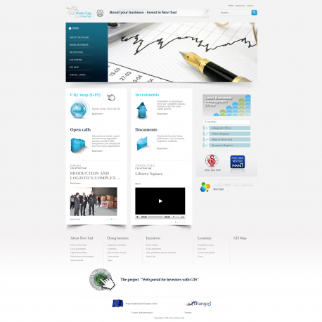 Web portal for investors with GIS