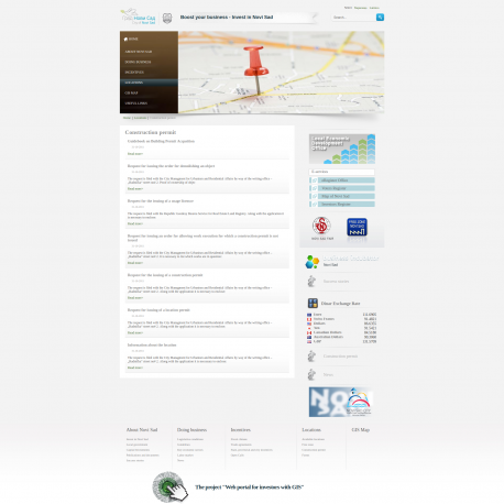 Web portal for investors with GIS